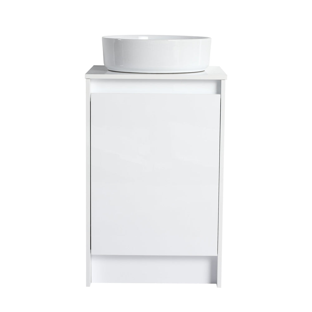English Elm 32" Modern Freestanding Bathroom Vanity With Art Ceramic Sink & Small Storage Cabinet - Glossy White W999S00432