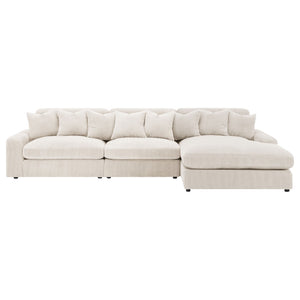 English Elm Cassidy Three Piece Corduroy Sectional with Lounge Unit for Cozy Living Spaces B062S01421