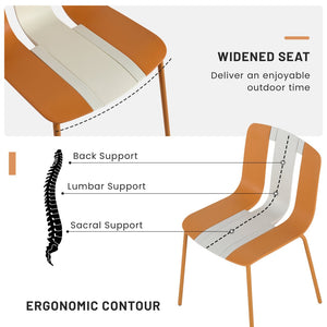 English Elm Holiday Stackable Polypropylene Side Chair Set of Four for Indoor Outdoor Dining Beige,Tropical Orange,White W3450P447383