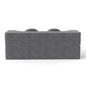 English Elm Modern Corduroy Folding Floor Sofa Sleeper with Foam Fill for Studio Bedroom Guests Antique Gray W2353P379625