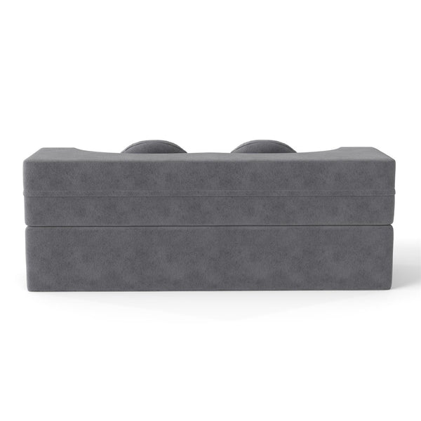 English Elm Modern Corduroy Folding Floor Sofa Sleeper with Foam Fill for Studio Bedroom Guests Antique Gray W2353P379625