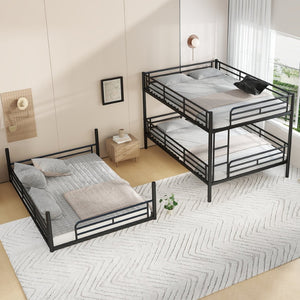 English Elm Twin Xl Solid Pine Loft Bed with Built-in Led Lighting and Storage Shelves Black W1580S00582