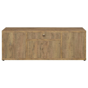 English Elm Noriega Rustic Mango Wood Three Piece Media Wall Unit with Open Shelving Storage B062S01718
