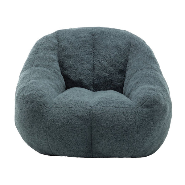 English Elm Bean Bag Chair Oversized Faux Fur Memory Foam Lounge Seat for Dorm or Living Room Green W2200P302140