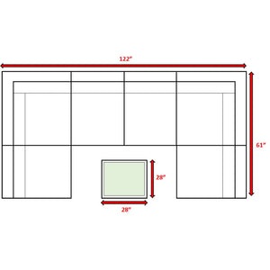 English Elm Lsi 7-Piece Rattan Wicker Seating Set For 6 With Plush Cushions & Glass Coffee Table - Fully Assembled! B120S00057