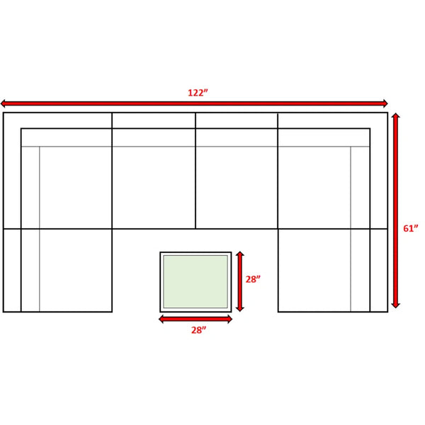 English Elm Lsi 7-Piece Rattan Wicker Seating Set For 6 With Plush Cushions & Glass Coffee Table - Fully Assembled! B120S00057
