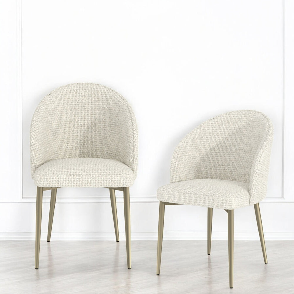English Elm Cora White Fabric Side Chair Set of 2 — Upholstered Armless Dining Chairs, 220lb Capacity, 16" Clearance B2726P297777