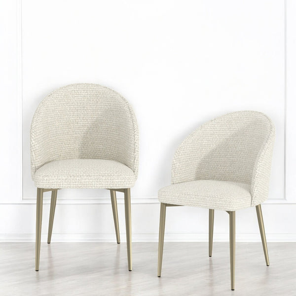 English Elm Cora White Fabric Side Chair Set of 2 — Upholstered Armless Dining Chairs, 220lb Capacity, 16" Clearance B2726P297777
