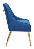 Maxine Dining Chair Navy Blue & Gold 109715 Zuo Modern