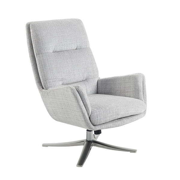 English Elm Comfortable Swivel Chair with Ottoman, Chenille Upholstery, Silver Metal Base, Plush Modern Comfort Gray 30 L x 35 W x 30 H B011P304985