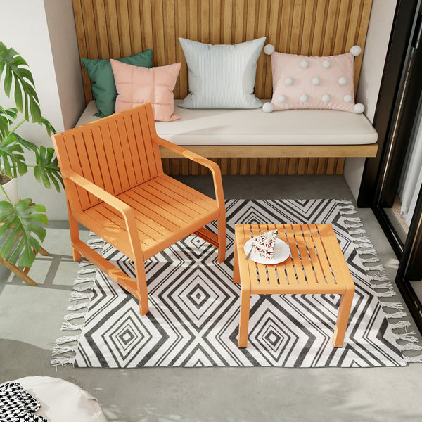 English Elm 2-Piece Indoor/Outdoor Furniture Set - Stylish & Weatherproof Chair With Coffee Table For Cozy Spaces W3450P323301