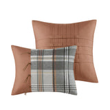 Intelligent Design Blake Casual Plaid Comforter Set ID10-2333 Tan/Gray