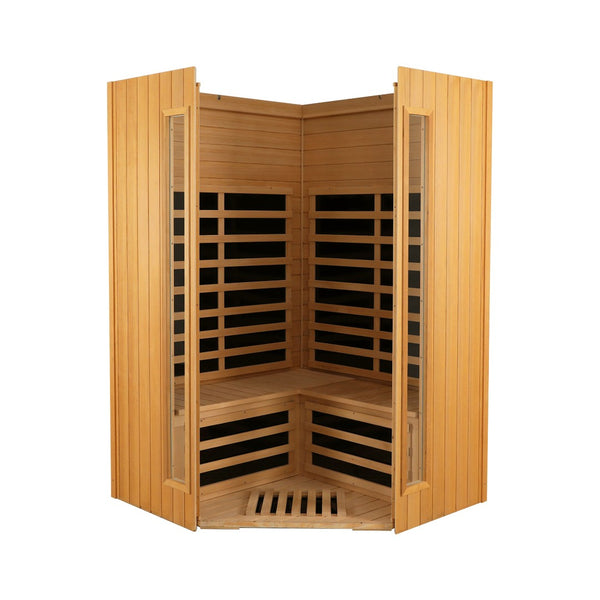 English Elm Two Person Hemlock Wood Far Infrared Home Sauna with Bluetooth and Led Lighting W2611P175998
