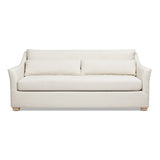 English Elm Ada 83" Flared Arm Contemporary Sofa With Lumbar Pillows, Flax White Linen