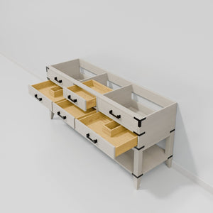 English Elm White Oak Double Bath Vanity – Elegant 72” W X 22” D Design With Ample Storage & Easy Installation B2731P260315-GIGA