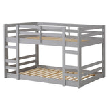 English Elm Walker Edison - Classic Solid Wood Stackable Twin Over Twin Bunk Bed Frame - Grey