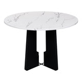 English Elm 5-Piece Round Dining Table Set, 43-Inch Modern Dining Table and 4 Upholstered Chairs For Dining Room, Kitchen Room, Living Room, Easy Assembly