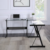 OSP Home Furnishings Prime L-Shape Desk Clear/Black