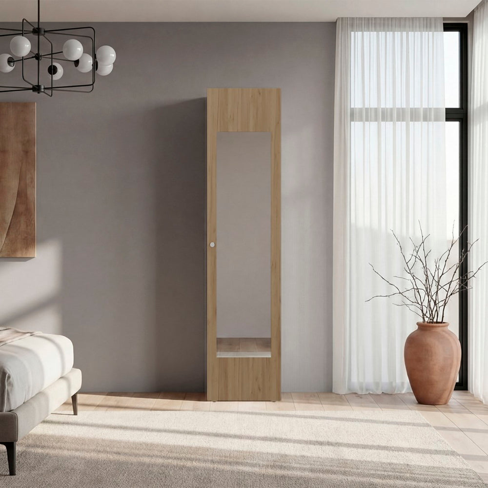English Elm Kotlik Slim Dark Walnut Wardrobe with Four Shelves for Bedroom or Entryway B097P480462
