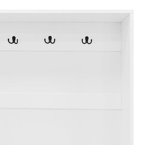 English Elm VIBE Entryway Hall Tree with Mirror, Foldable Bench & 6 Adjustable Shelves, 2 Drawers, Hooks SJ000142AAK