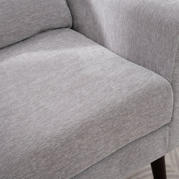 English Elm Modern Accent Chair with Ergonomic Chenille Upholstery, Padded Foam Seat and Solid Wood Legs, Stylish Lounge Seating for Living Room Bedroom Reading Nook Grey W1028P162720