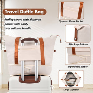 English Elm Hardshell Abs Suitcase Set with Duffel and Toiletry Bag Tsa Lock Spinner Wheels White N732P193484K