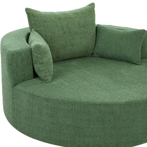 English Elm 360° Swivel Chair Spacious Chenille Barrel Accent Seat with 36.5" Deep Cushion, 360° Comfort for Living Rooms, Bedrooms, Offices, Hotels Green N719S001880F