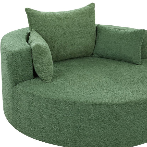English Elm 360° Swivel Chair Spacious Chenille Barrel Accent Seat with 36.5" Deep Cushion, 360° Comfort for Living Rooms, Bedrooms, Offices, Hotels Green N719S001880F