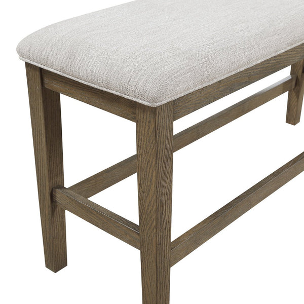 English Elm Stylish 6-Piece Counter Height Dining Set With Bench & Chairs - Light Brown Oak Finish For Comfort! B011P372219-GIGA