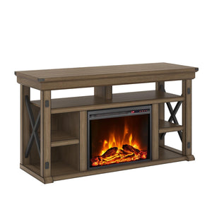 English Elm Fireplace Tv Stand with Electric Insert Wood Veneer Finish Fits Tvs up to 60 Inches B2733S00001
