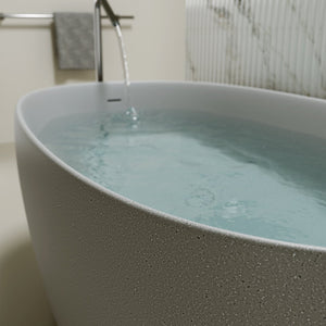 English Elm 47'' Stone Resin Freestanding Soaking Tub Sculptural Modern Bath with Drain Included W2753P478406