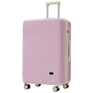English Elm Luggage 5 Piece Hardside Abs Set with Front Access Carry on and Tsa Spinner Wheels Light Pink N732P391579U