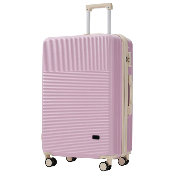 English Elm Luggage 5 Piece Hardside Abs Set with Front Access Carry on and Tsa Spinner Wheels Light Pink N732P391579U