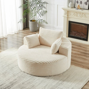 English Elm 55'l Corduroy Sleeper Chair Fluffy Lounge Seat for Bedroom or Media Room W834P413053