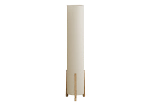 English Elm Lighting, 50" h Floor Lamp with Brown Wood-Look Base and Ivory Linen Shade, Contemporary Accent Light B2710P221312