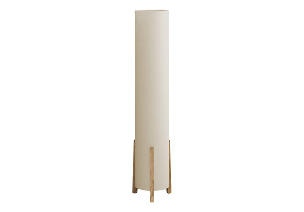 English Elm Lighting, 50" h Floor Lamp with Brown Wood-Look Base and Ivory Linen Shade, Contemporary Accent Light B2710P221312