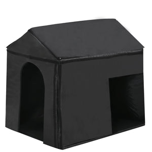 English Elm 60.2" Insulated Outdoor Dog House with Porch & Asphalt Roof, Elevated Pine Kennel for Dogs up to 120 lbs N704G201612A