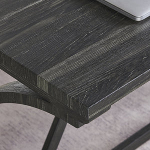 English Elm 59 Inch Bar Table Set with Power Outlet Rubberwood Frame and 3 Linen Stools Black W2972P385253