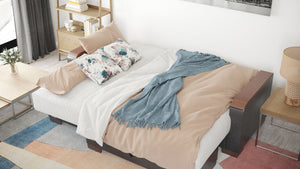 English Elm Primenest Zenaero Convertible Chaise Lounge With Storage - Modern Blue Upholstery & Wood Accents B030P303561-GIGA