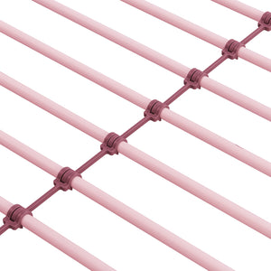 English Elm METAL Twin-Over-Twin Bunk Bed with Trundle Pink — Sturdy Steel Frame, Space-Saving, Quiet & Safe Steps W311P256413