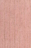 Unique Loom Braided Jute Dhaka Hand Braided Solid Rug Light Pink,  5' 1" x 8' 0"