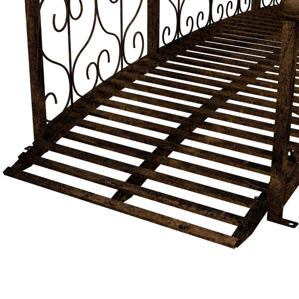 English Elm Outsunny 7' Decorative Metal Garden Bridge With Safety Siderails And Elegant Scrollwork Design W2225P174532-GIGA
