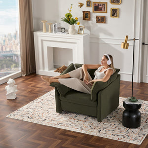 English Elm Modern Chenille Oversized Armchair - Stylish Lounge Chair For Living Room, Bedroom & More! W2997P236136