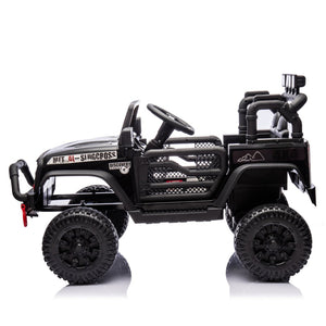 English Elm 24v Kids Electric Ride on Car with Parental Remote Dual Motors and Four Wheel Suspension Black W1578P208321