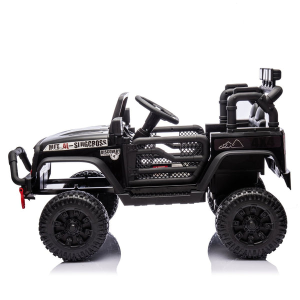 English Elm 24v Kids Electric Ride on Car with Parental Remote Dual Motors and Four Wheel Suspension Black W1578P208321