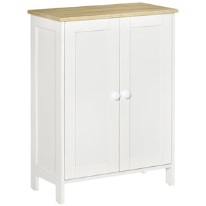 English Elm Homcom Modern Storage Cabinet With Adjustable Shelves, Stylish Double Door Cupboard For Any Space W2225P200527