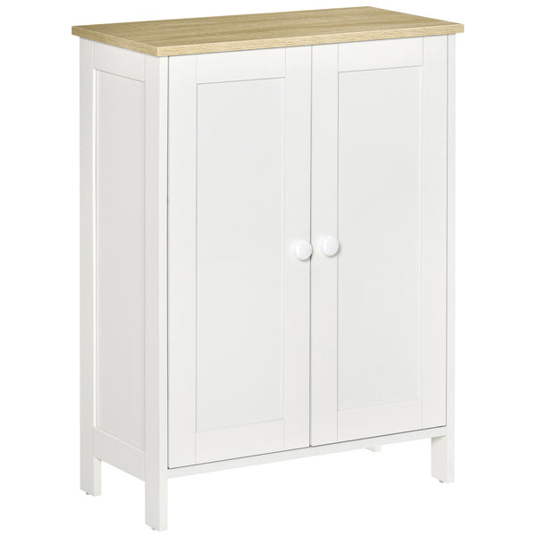 English Elm Homcom Modern Storage Cabinet With Adjustable Shelves, Stylish Double Door Cupboard For Any Space W2225P200527