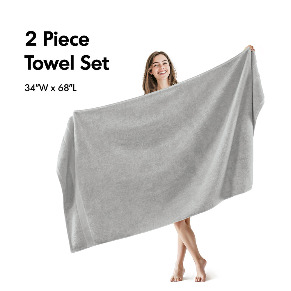 JLA Home Madison Park Signature - Ultra-Soft plush 100% long-staple cotton towel set, 800 GSM, Oeko-Tex certified, spa-quality absorbency Silver MPS73-431