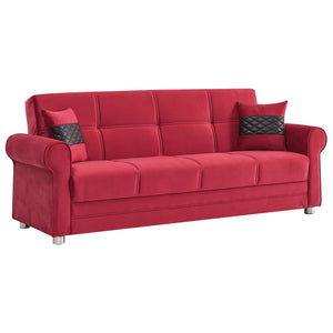 English Elm PrimeNest Liora Collection Upholstered Convertible Sofabed with Storage — Microfiber, Space-Saving Comfort Burgundy B030P286492