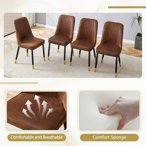English Elm Table and Chair Set Walnut Round Dining for Four with Sculptural Metal Base W1151S04845